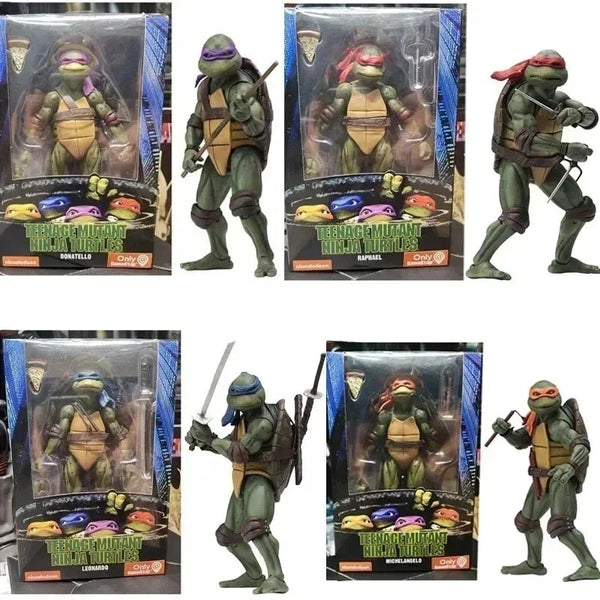 LOT DE 4 FIGURINES TORTUES NINJA NECA DU FILM DE 1990 ETAT NEUF TRES BONNE CONDITION